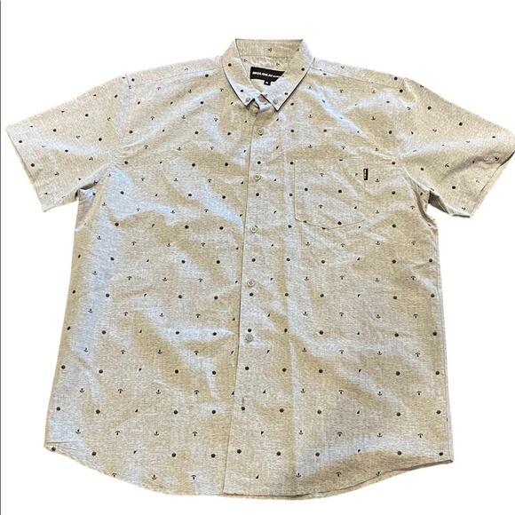Molokai Surf Company Gray/Anchors Casual Button Down XL - Picture 1 of 6